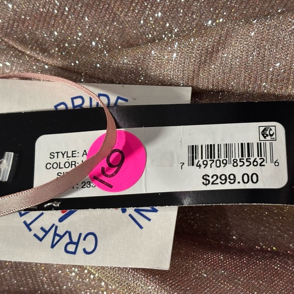 Betsy & Adam GRACIE" GALAXY KNIT GLITTER DRAPED GOWN Size 4 and6 NWT Retail$299 - Picture 10 of 14